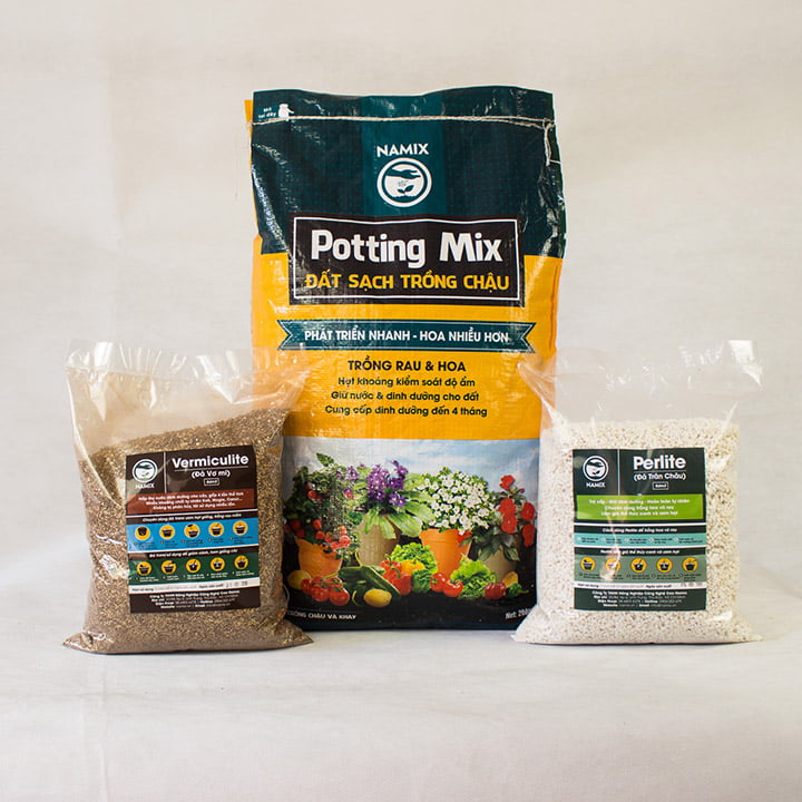 Đất sạch trồng chậu namix, đá perrlite, đá trân châu, đá vermiculite