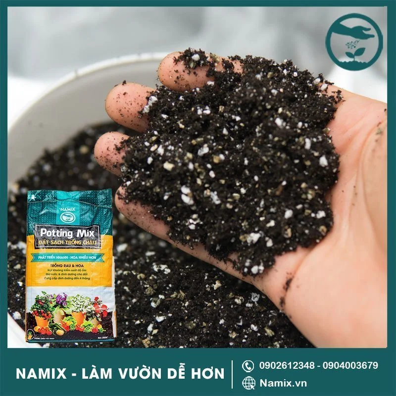 vermiculite sử dụng trộn đất trồng cây