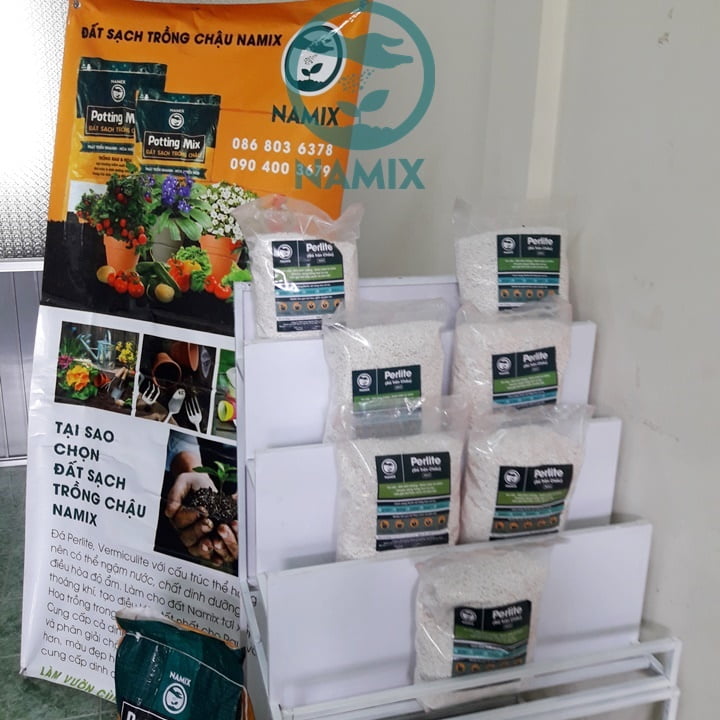 Đá Perlite trân châu Namix nhãn hiệu sản phẩm cao cấp dành cho đại lý
