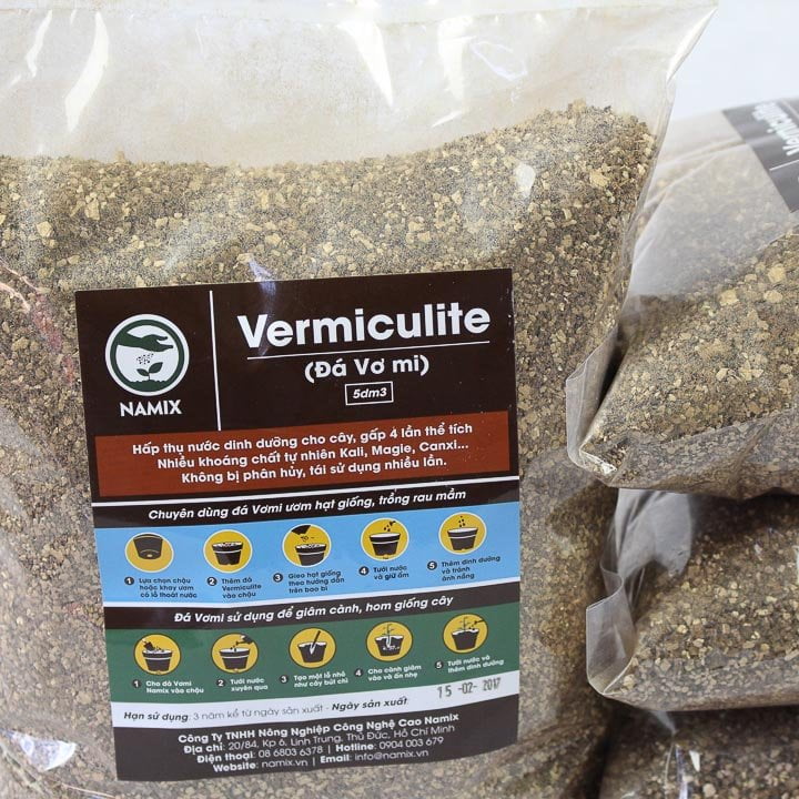 Sản phẩm đá Vermiculite Namix dùng ươm giống giâm cành hiệu quả