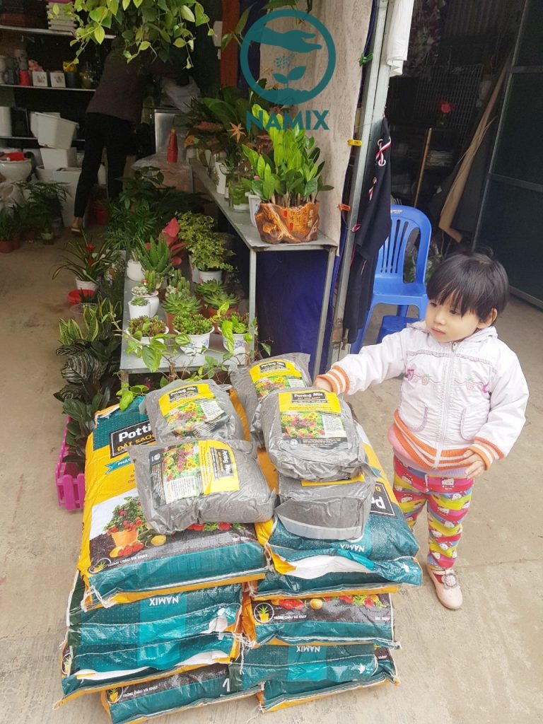 Đất sạch Namix trồng rau và hoa dạng túi nhỏ 5dm3 và bao lớn 20dm3 bán tại Hà Nội