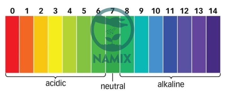 Các chỉ số đo pH. Đất sạch Namix có pH đất phù hợp với nhiều loại cây trồng